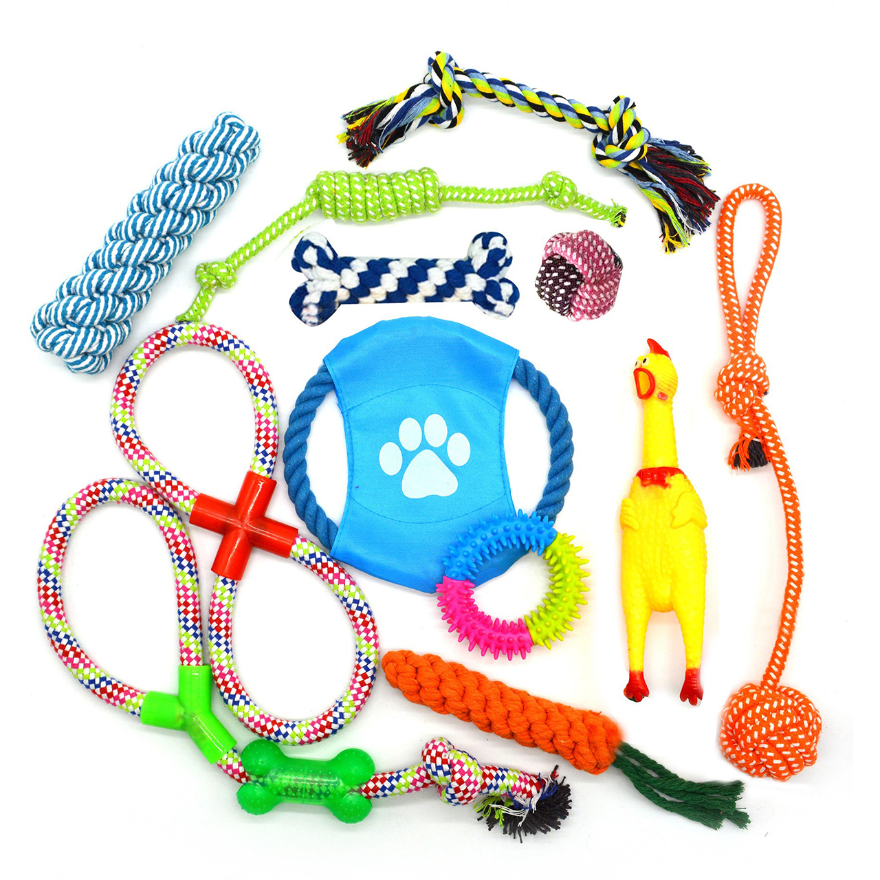 Dog Chew Toy Pack – 8 Pieces for Play & Training