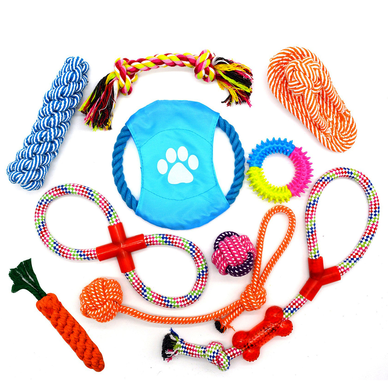 Dog Chew Toy Pack – 8 Pieces for Play & Training