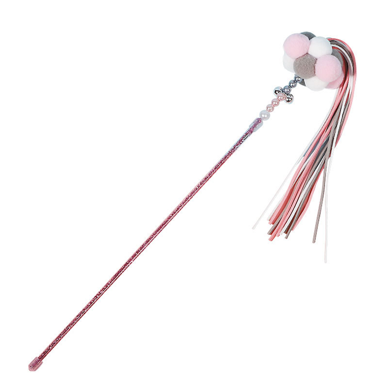 Cat Teaser Wand – Interactive Wand with Feathers, Bells & Cat Ball