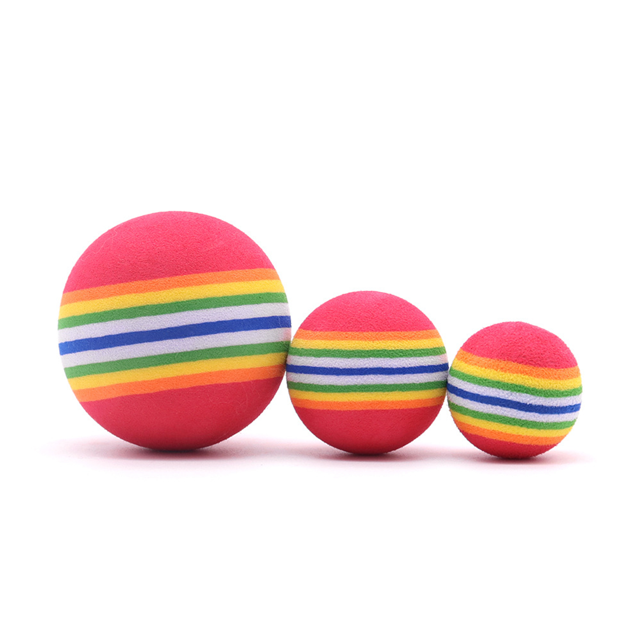 Cat Toy Ball Pack – 10 Pieces Rainbow Foam Balls (3.5cm)