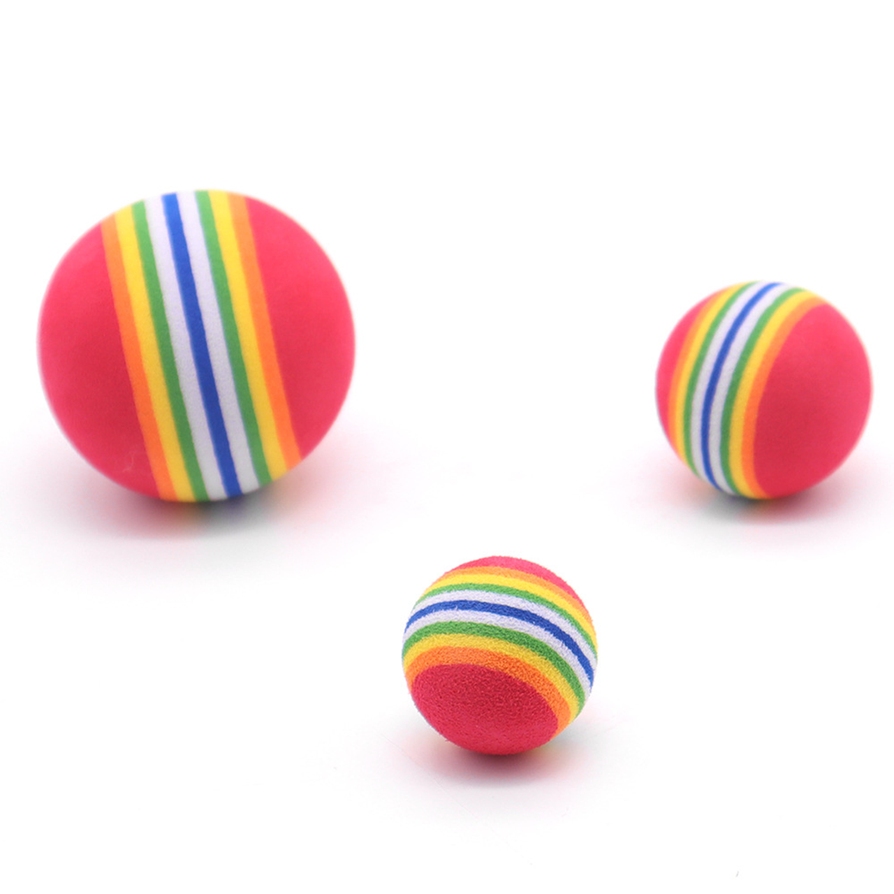 Cat Toy Ball Pack – 10 Pieces Rainbow Foam Balls (3.5cm)