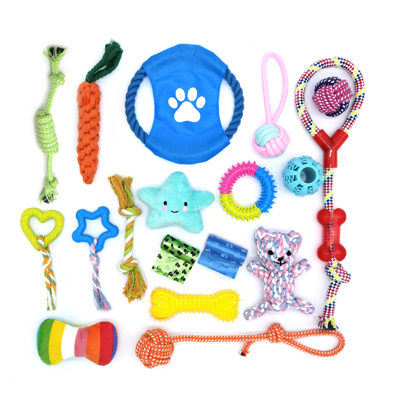 Puppy Chew Toy Pack – 12 Pieces for Training & Cleaning
