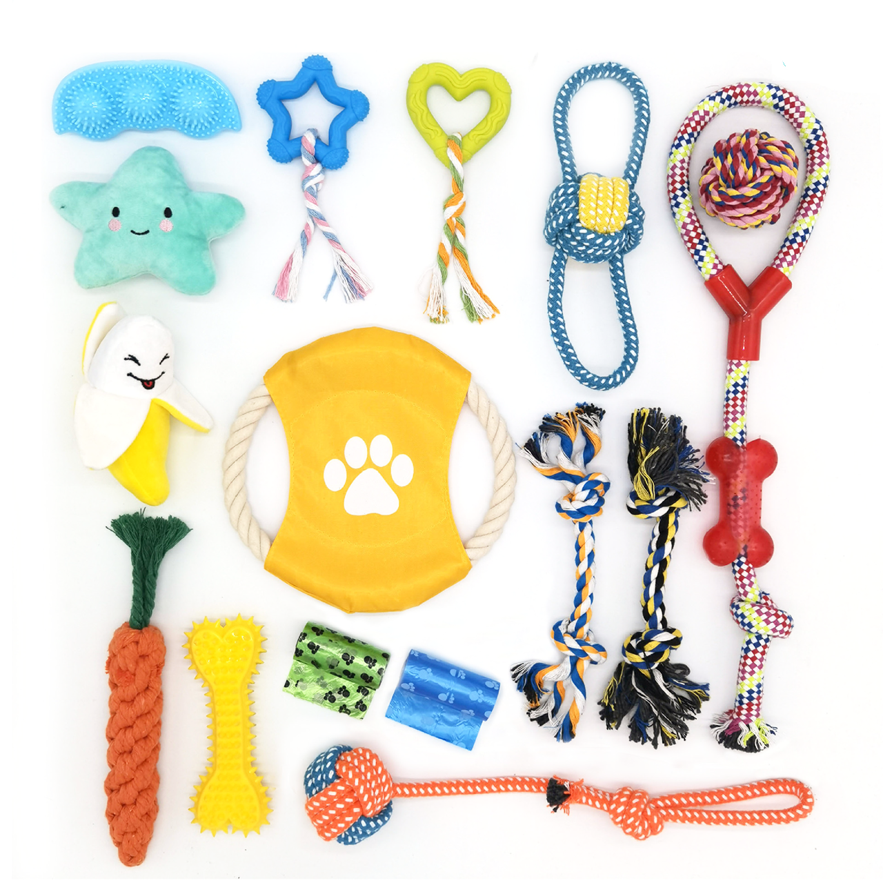 Puppy Chew Toy Pack – 12 Pieces for Training & Cleaning