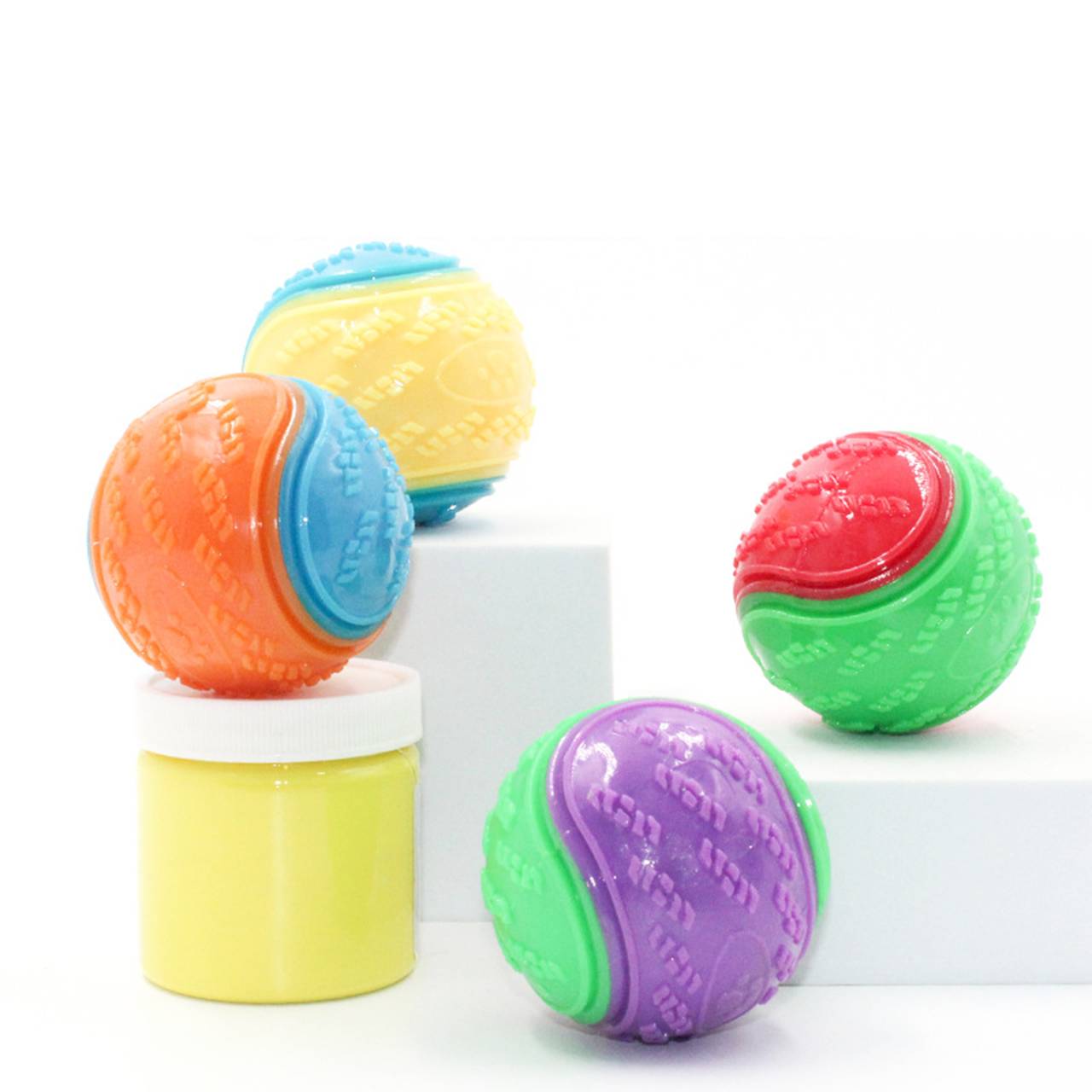 Dog Ball Toy Pack – 5 Pieces Squeaky Balls for Medium Dogs