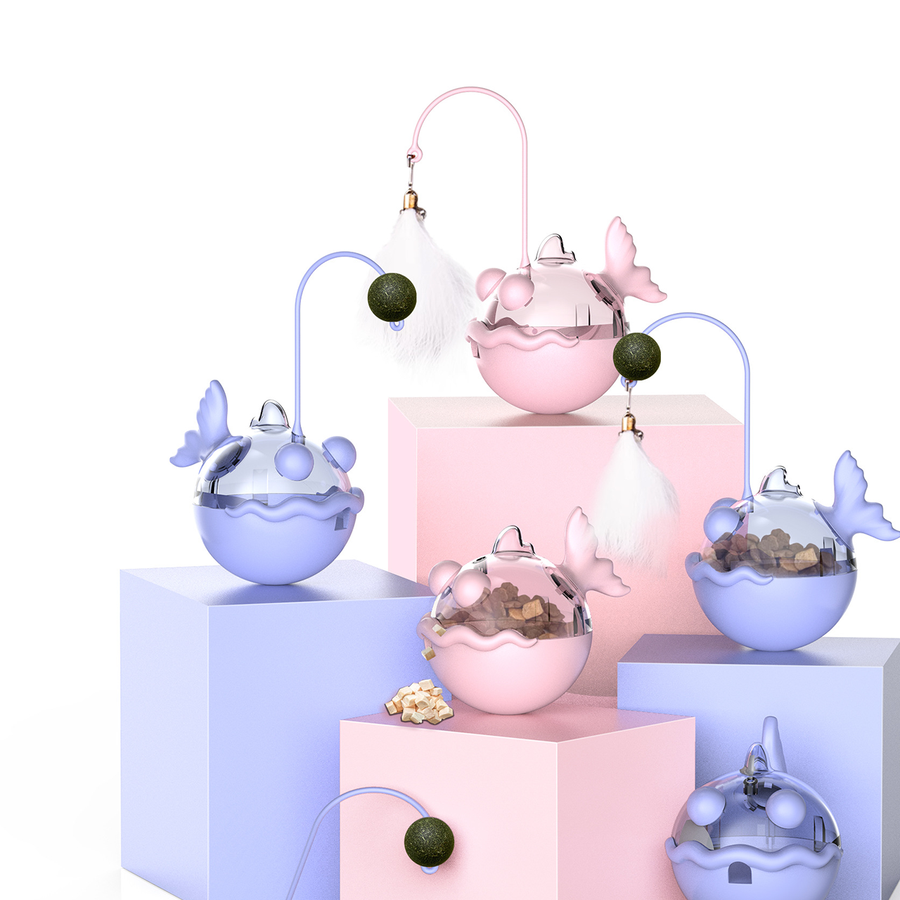 Weighted Cat Toy – Self-Righting with Catnip & Treat Dispenser