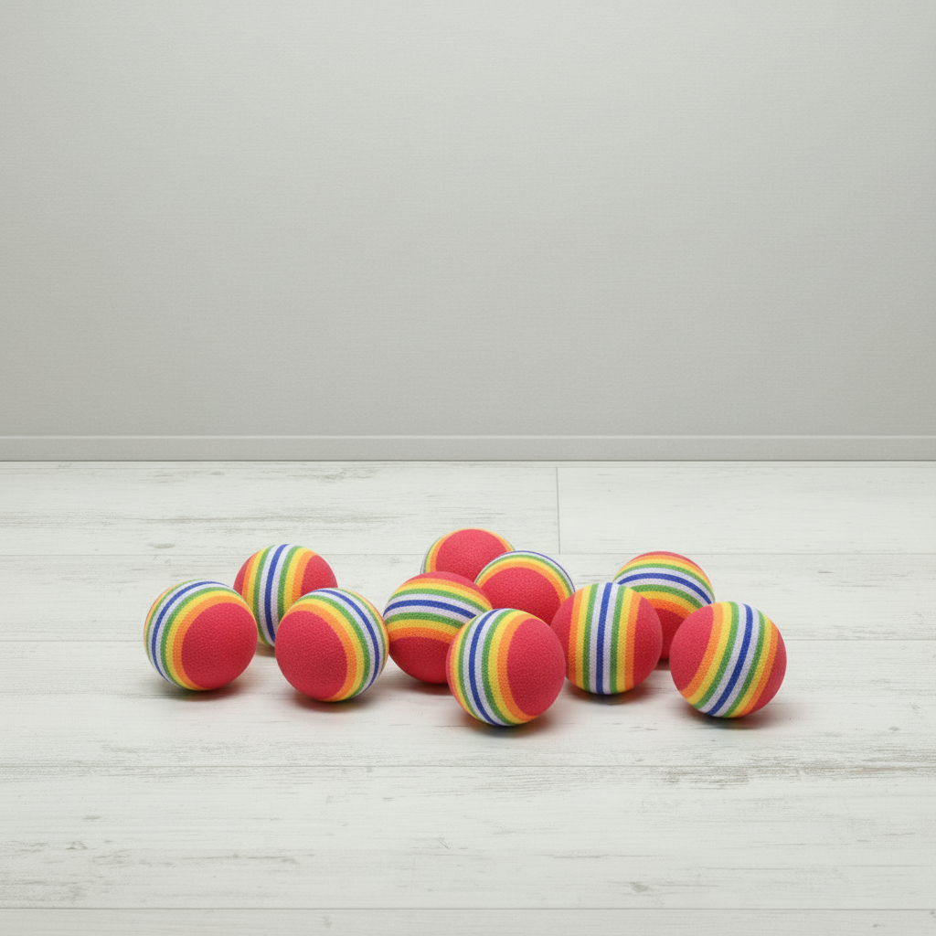 Cat Toy Ball Pack – 10 Pieces Rainbow Foam Balls (3.5cm)