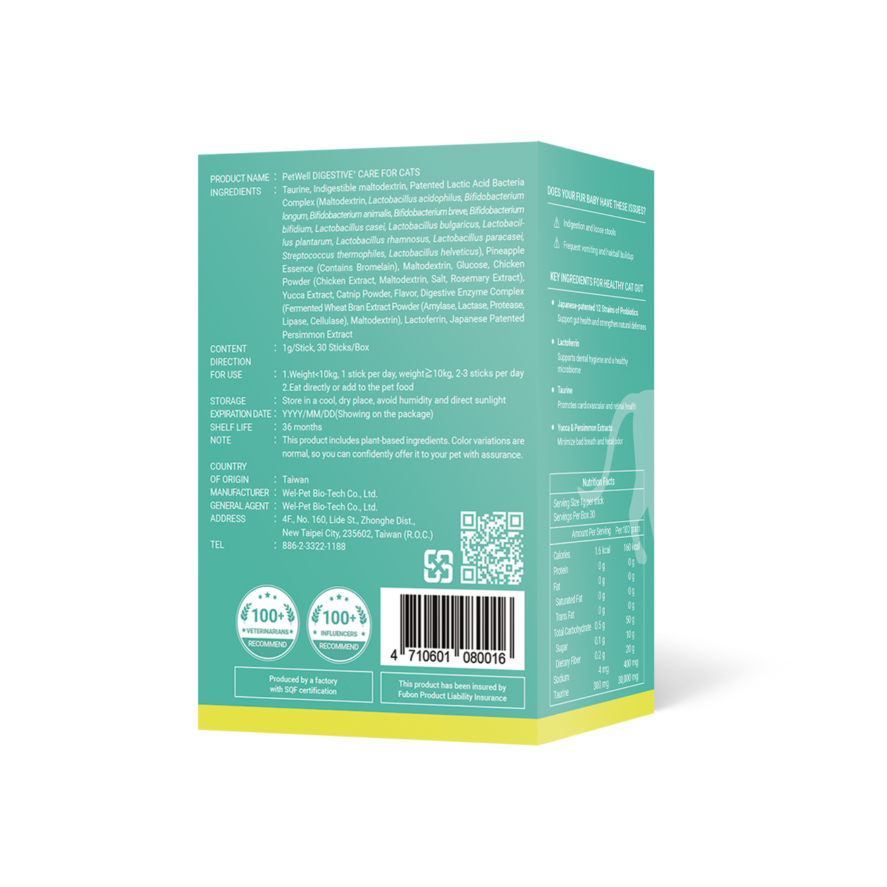 PetWell Cat Digestive Care Supplement – 30 Sachets