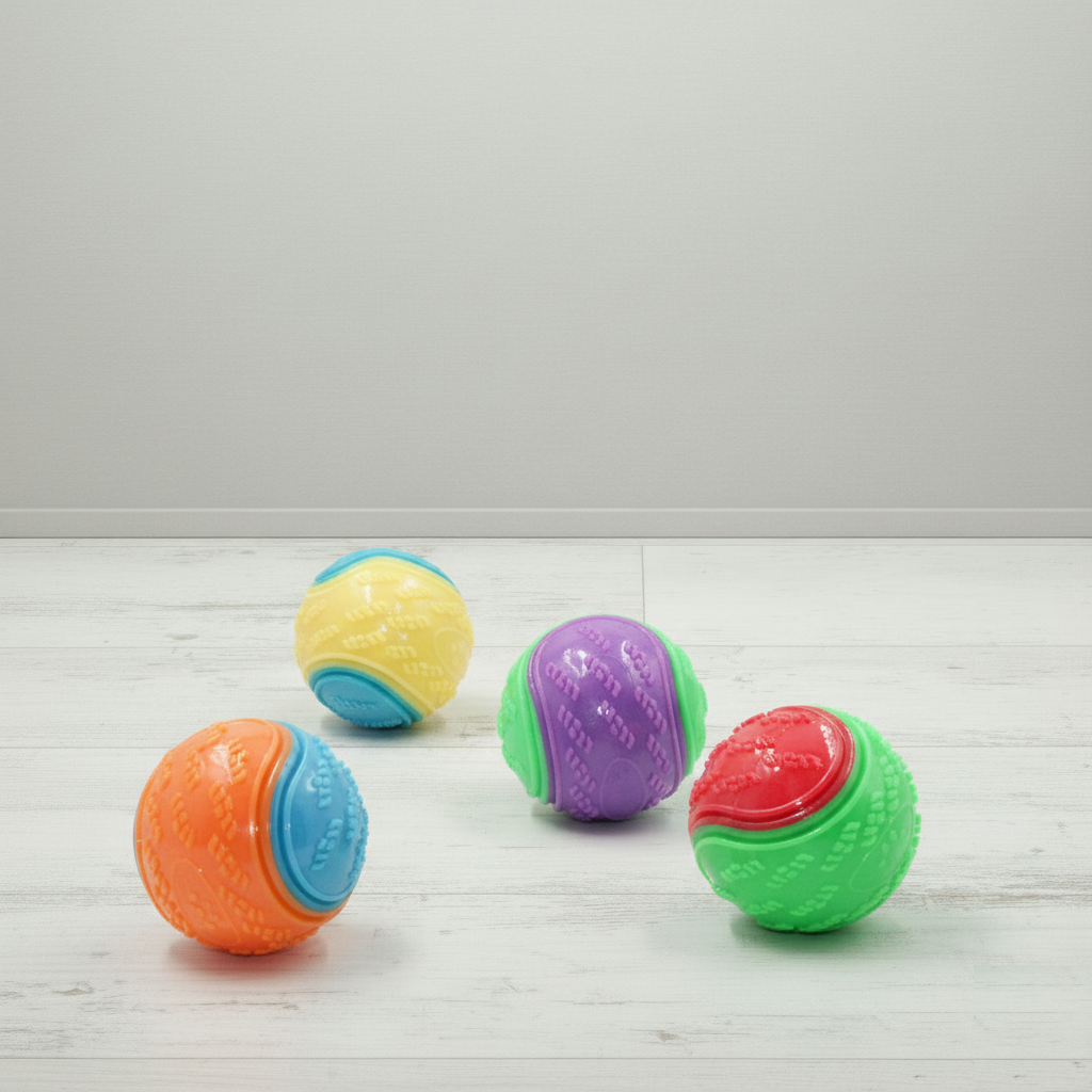 Dog Ball Toy Pack – 5 Pieces Squeaky Balls for Medium Dogs