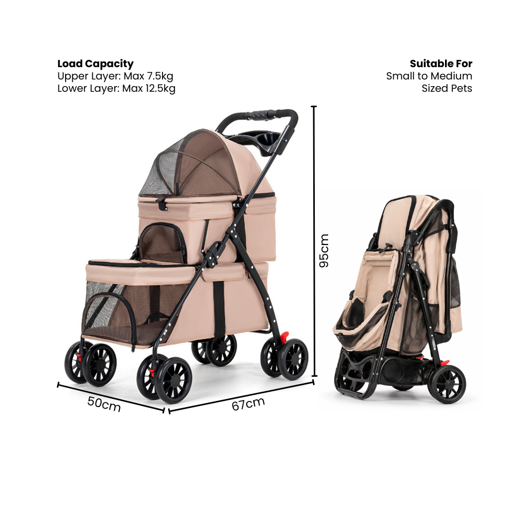 pink double pet stroller Launch Stroller & Carrier Bundle – Little Paws & Tails