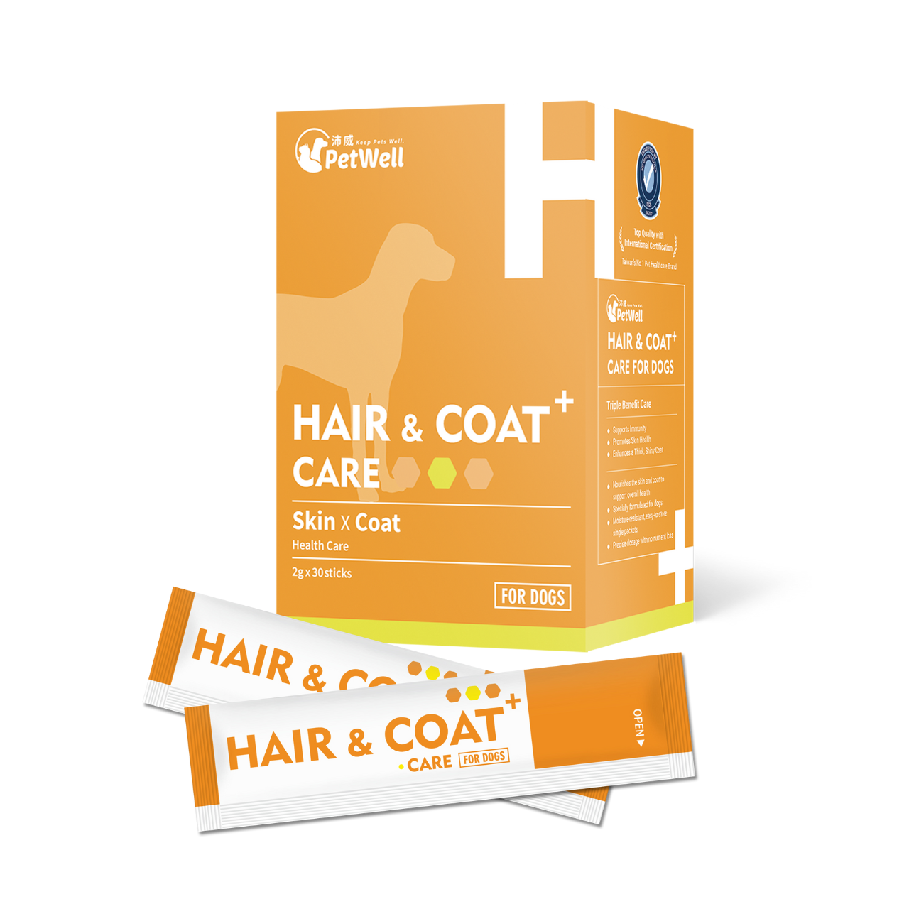 PetWell Dog Hair & Coat Care Supplement – 30 Sachets