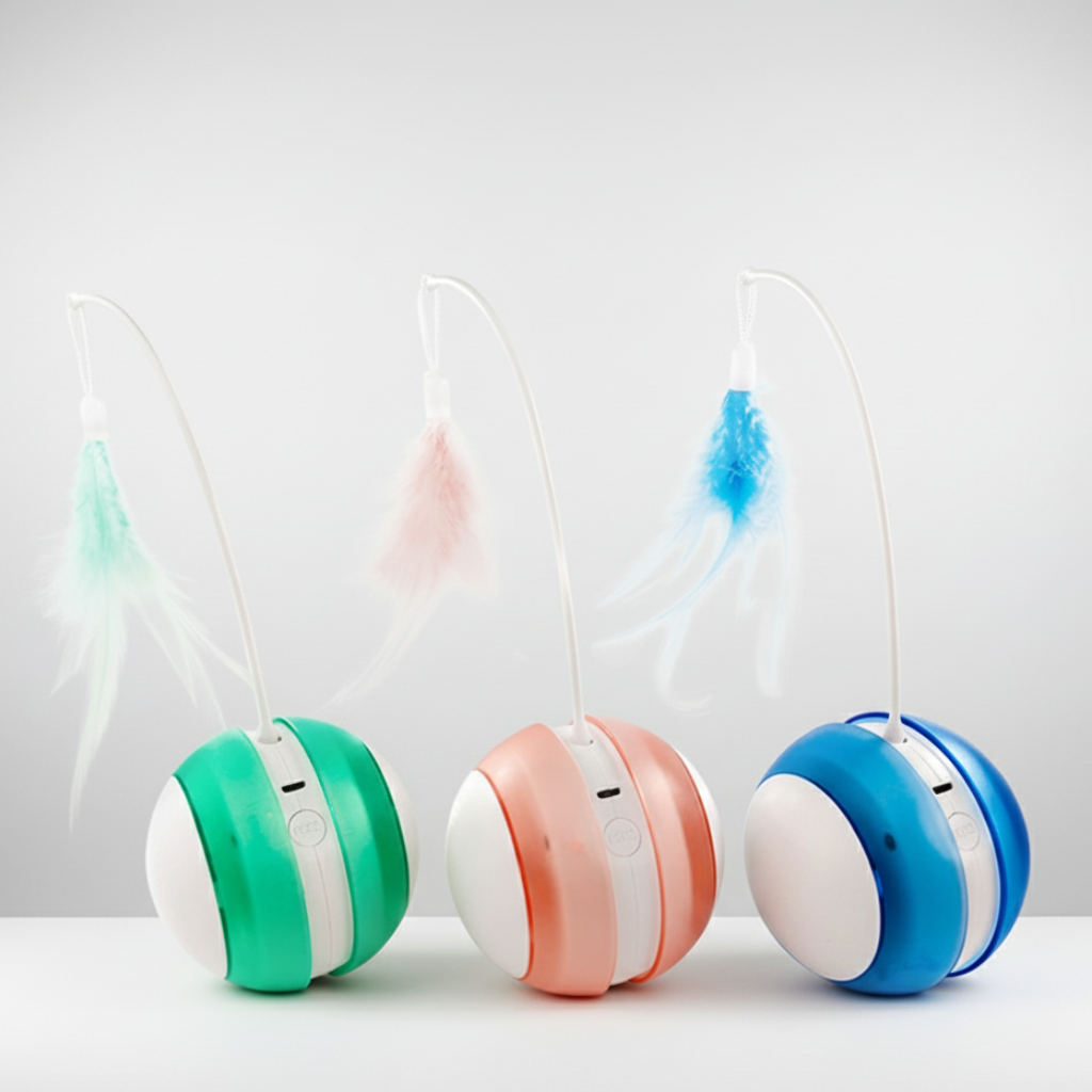 USB Cat Teaser Wand – Feather & Bell Interactive Toy